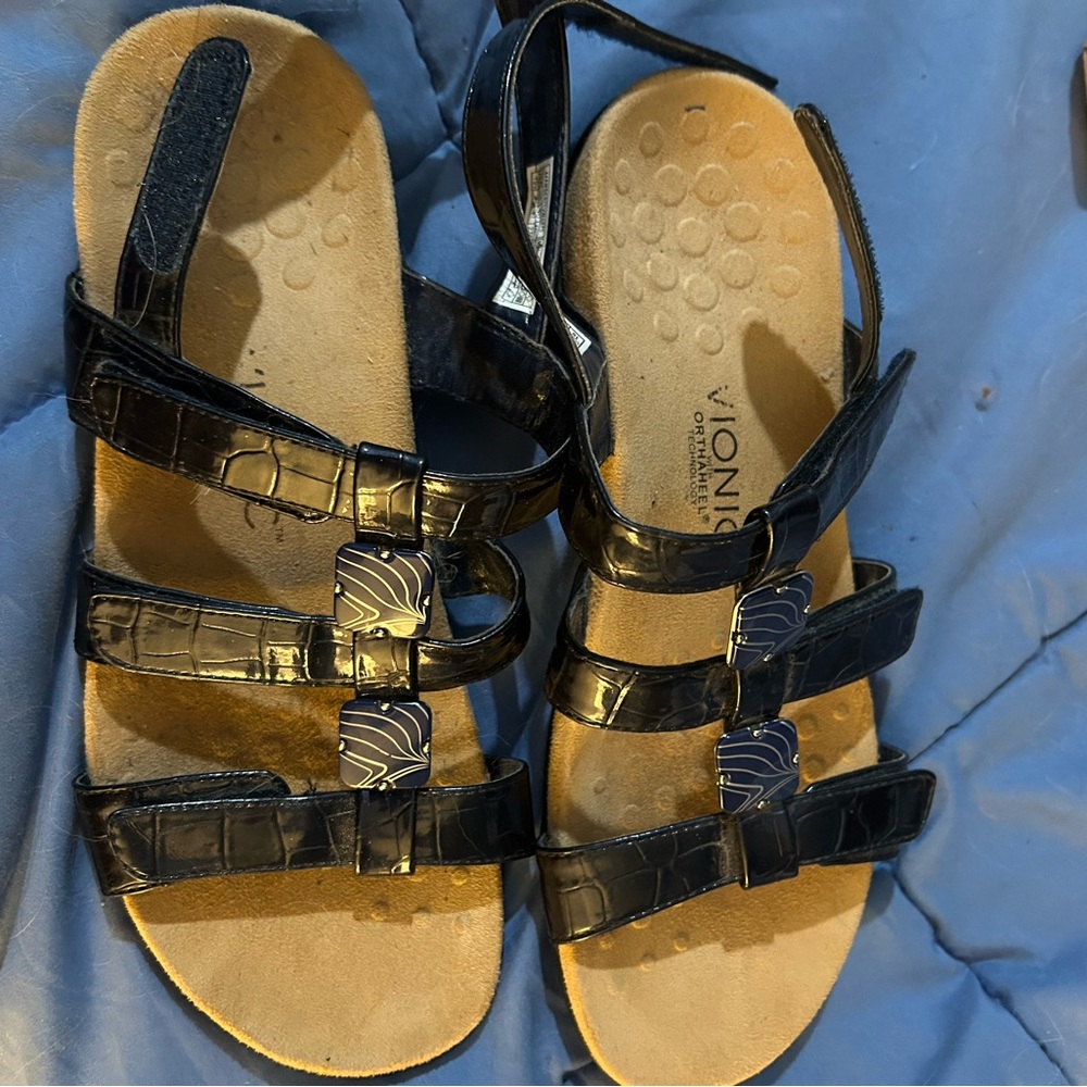 Vionic Blue Sandals with Adjustable Straps and Comfort Footbed - Picture 3 of 6